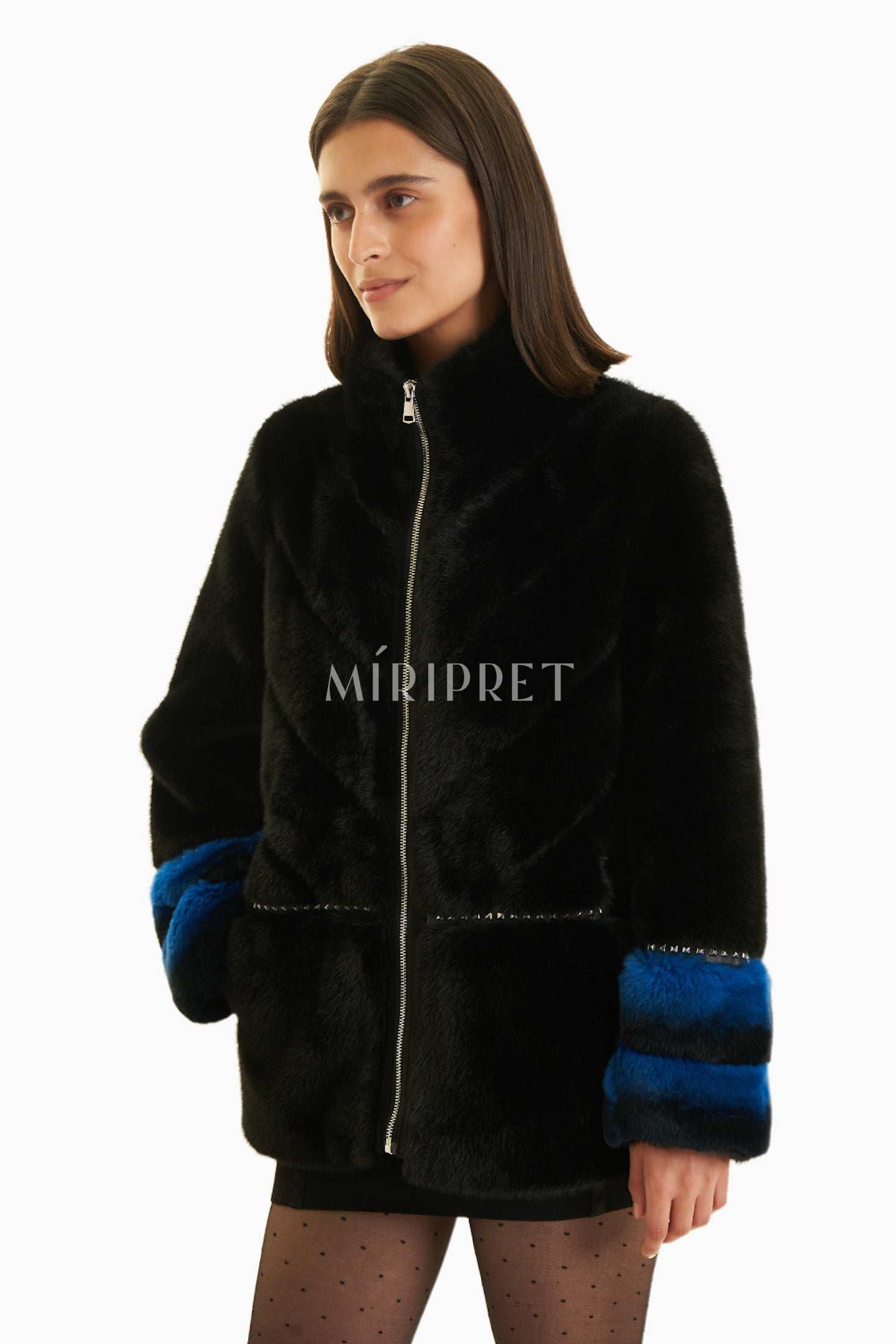 MARGARET COAT - Black & Blue